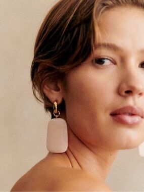 NWT Sézane Cecilia Earrings in Old Pink